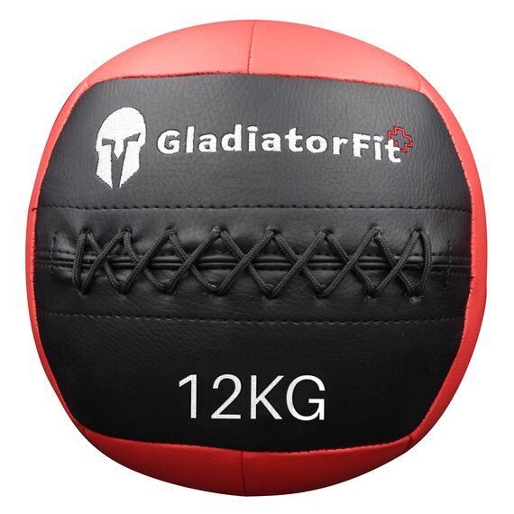 Ultra-strapazierfähiger Wall Ball aus Kunstleder | 12 KG, Farbe: Schwarz, Zusatzgewicht: 12 kg