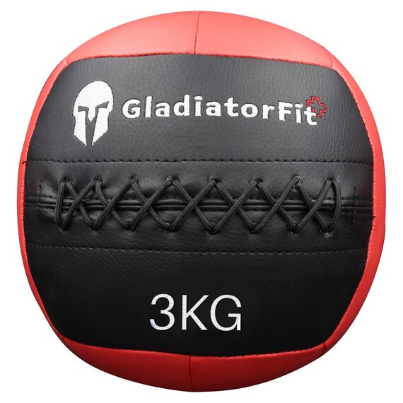 Ultra-resistant wall ball in synthetic leather | 3 KG, Colour: Schwarz, Additional Weight: 3 kg