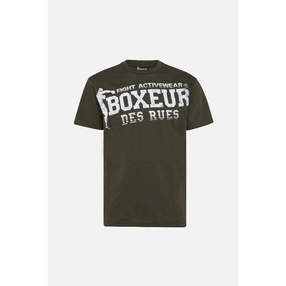 Round Neck Big Logo T-Shirt, Taille: L, Couleur: Kaki, 2 image
