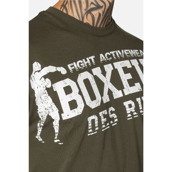 Round Neck Big Logo T-Shirt, Taille: L, Couleur: Kaki, 4 image