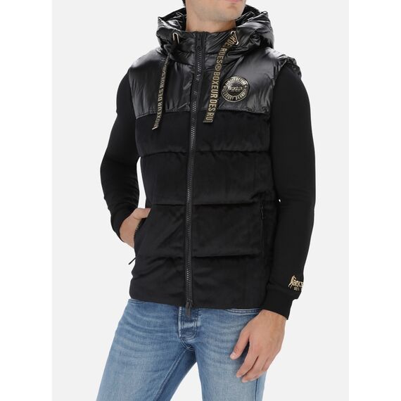 Shiny And Matt Down Vest, Size: 2XL, Colour: Schwarz