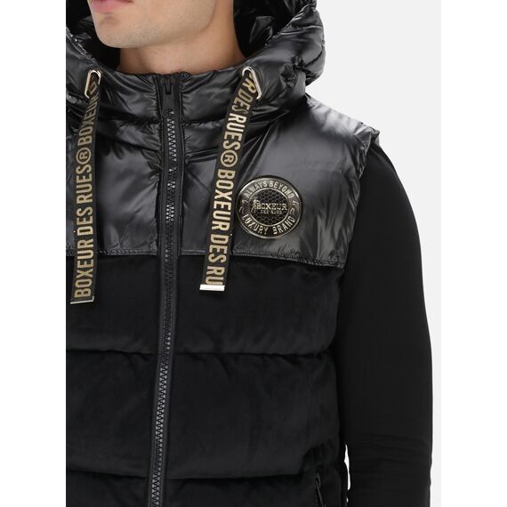 Shiny And Matt Down Vest, Size: 2XL, Colour: Schwarz, 2 image