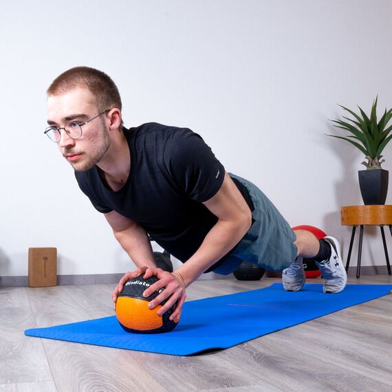 Medicine Ball" weighted ball made of durable rubber | 10 KG, Colour: Blue, Additional Weight: 10 kg, 6 image