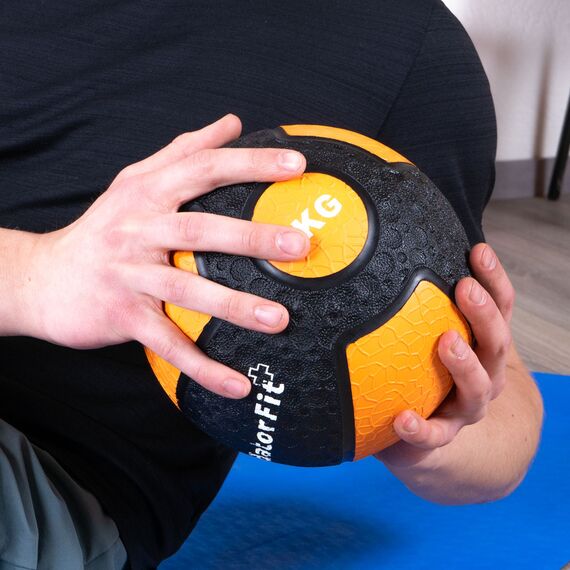 Medicine Ball" weighted ball made of durable rubber | 10 KG, Colour: Blue, Additional Weight: 10 kg, 8 image