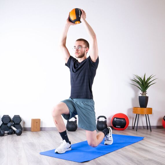 Medicine Ball" weighted ball made of durable rubber | 10 KG, Colour: Blue, Additional Weight: 10 kg, 7 image