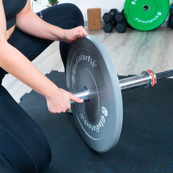 Langhantelstange "Barbell" aus Aluminium 220cm Ø 50mm + 2 Scheibenstopper | 20 KG, Zusatzgewicht: 20 kg, 8 image