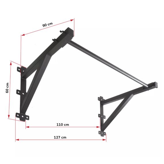 Barre de traction "Pull Up Bar" murale en métal 110cm + fixations, 4 image