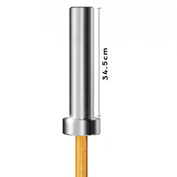 Barre musculation "Barbell" Ø 50mm + 2 stop disques | Doré 10 KG, 5 image