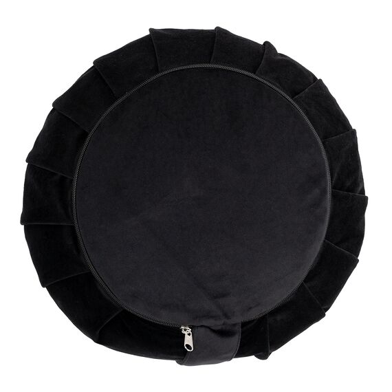 Zafu Zen meditation cushion in cotton Ø 35cm | Black, 8 image