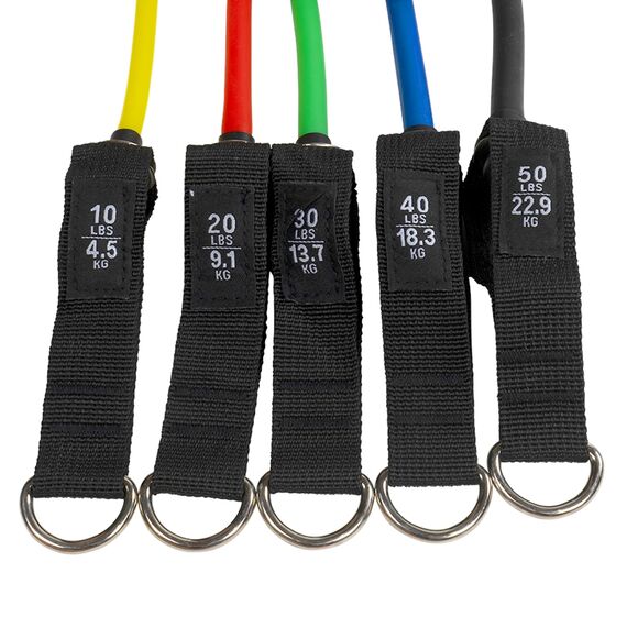 Elastic resistance band/tube kit with handles + bag, 6 image