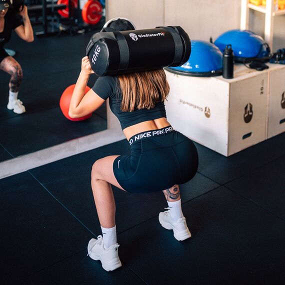 Sandbag", ein mit Sand beschwerter Kraftsack mit Griffen | 30 KG, Farbe: Schwarz, Zusatzgewicht: 30 kg, 6 image