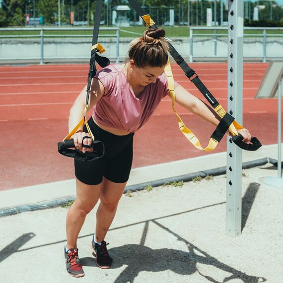 Adjustable nylon suspension straps for weight training + bag, 8 image