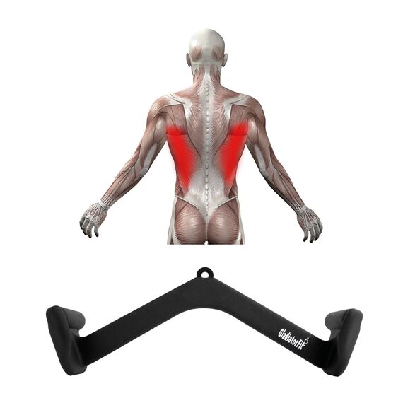Ergonomic low steel handle for pulley pulls GladiatorFit, 6 image
