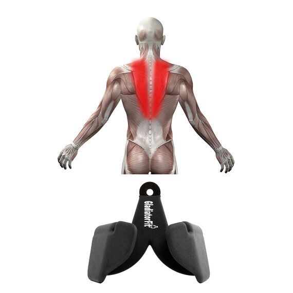 Ergonomic steel handle for pulley pulls GladiatorFit, 6 image