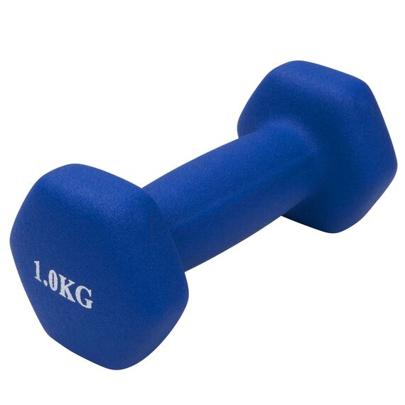 Neoprene dumbbells for bodybuilding and fitness (set of 2) | 2 x 1 KG, Colour: Violett, Additional Weight: 1 kg, 4 image