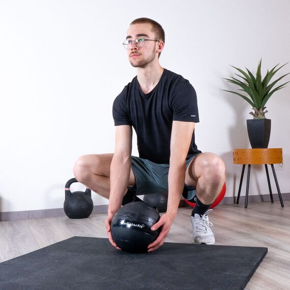 Slam Ball" rubber weighted fitness ball | 6 KG, Colour: Schwarz, Additional Weight: 6 kg, 4 image