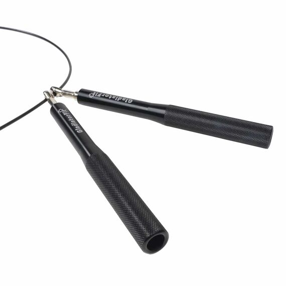 3M adjustable aluminium "Speed Rope" skipping rope + bag GladiatorFit | Black, Colour: Schwarz, 4 image
