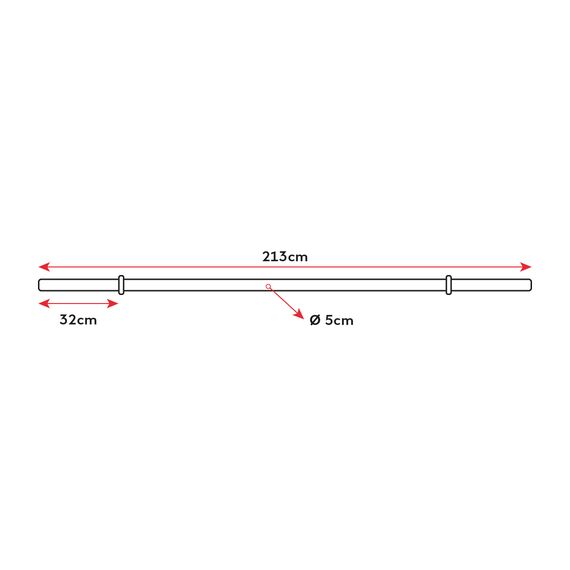 Axle" bar 213cm steel Ø 50mm + 2 stop discs, Colour: Schwarz, 9 image
