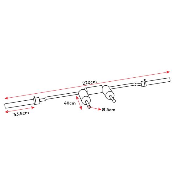 220cm Ø50mm steel "Safety Squat Bar" + 2 disc stops, 9 image