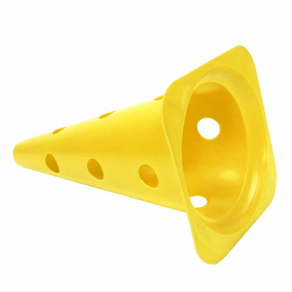 Cône 38cm 3 trous pour jalons Ø 25mm | Jaune, Couleur: Jaune, 5 image