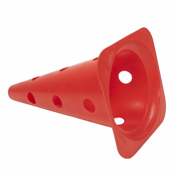 Cône 38cm 3 trous pour jalons Ø 25mm | Rouge, Couleur: Rouge, 5 image