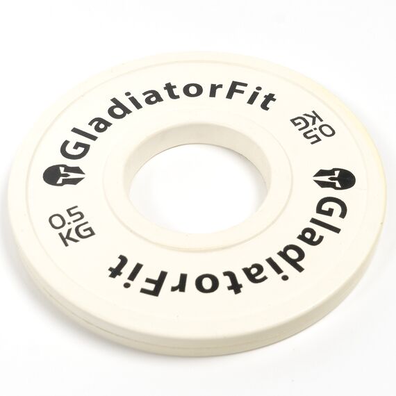 Disques fractionnaires en caoutchouc "Fractional Plate" Ø 51mm GladiatorFit (lot de 2) | 0.5 KG, Couleur: Blanc, Poids kg: 0,5 , 4 image