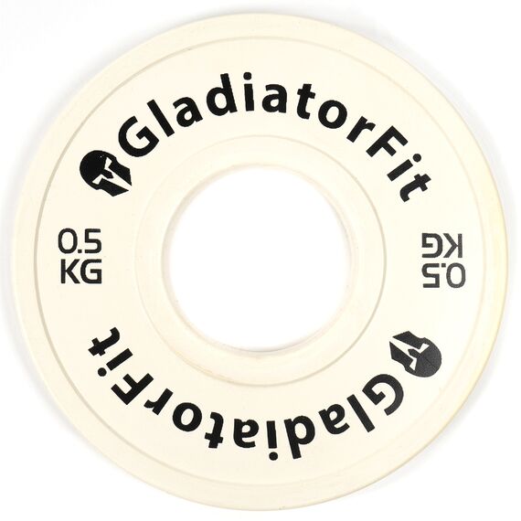 Disques fractionnaires en caoutchouc "Fractional Plate" Ø 51mm GladiatorFit (lot de 2) | 0.5 KG, Couleur: Blanc, Poids kg: 0,5 , 5 image