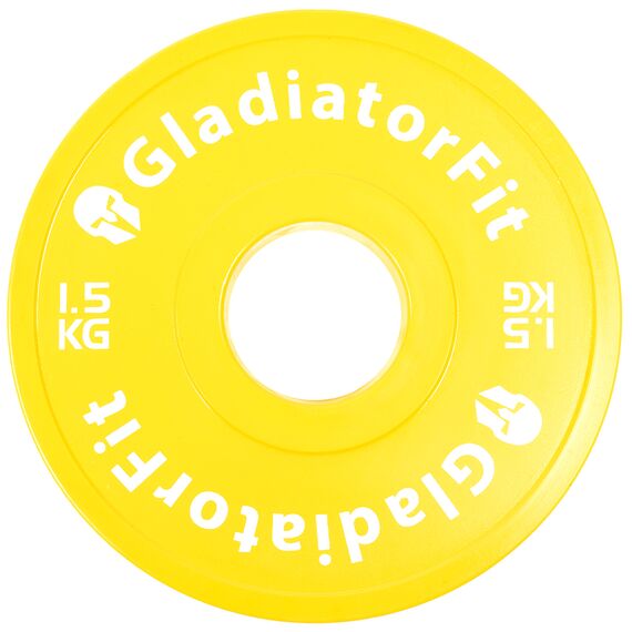 Fractional Plate" rubber discs Ø 51mm (set of 2) | 1.5 KG, Colour: Yellow, Additional Weight: 1,5 kg, 6 image