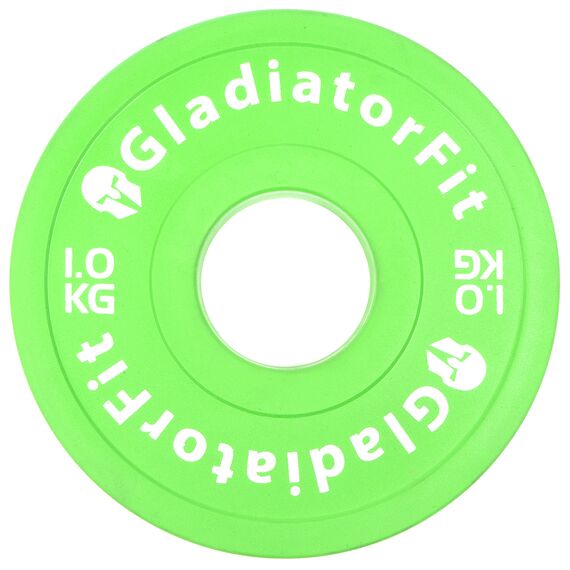 Fractional Plate" rubber discs Ø 51mm (set of 2) | 1 KG, Colour: Green, Additional Weight: 1 kg, 6 image