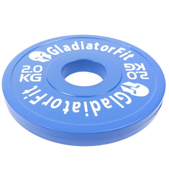 Fractional Plate" rubber discs Ø 51mm (set of 2) | 2 KG, Colour: Blue, Additional Weight: 2 kg, 5 image