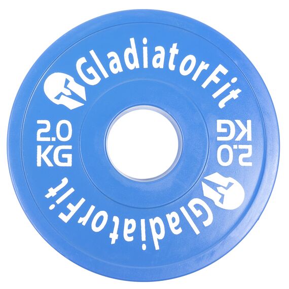 Fractional Plate" rubber discs Ø 51mm (set of 2) | 2 KG, Colour: Blue, Additional Weight: 2 kg, 6 image