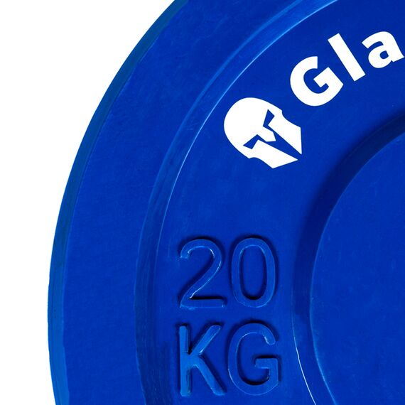 Olympische Scheibe gummifarbig "Bumper Plate" Ø 51mm | 20 KG, Farbe: Blau, Zusatzgewicht: 20 kg, 5 image