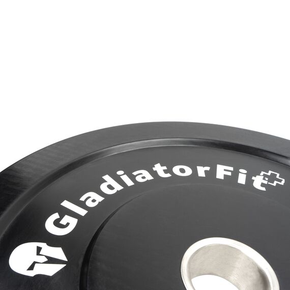 Disque olympique noir caoutchouc "Bumper Plate" Ø 51mm GladiatorFit | 25 KG, Couleur: Noir, Poids kg: 25 , 4 image