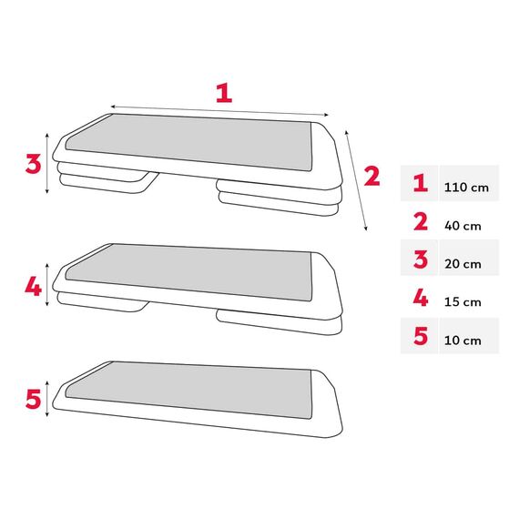 Step 110cm plastic adjustable 3 heights (15/20/25 cm), 9 image