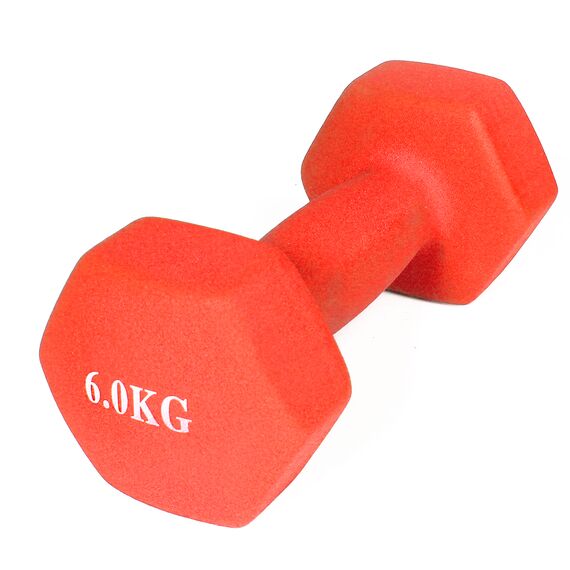 Neoprene dumbbells for bodybuilding and fitness (set of 2) GladiatorFit | 2 x 6 KG, Colour: Rot, Additional Weight: 6 kg, 4 image