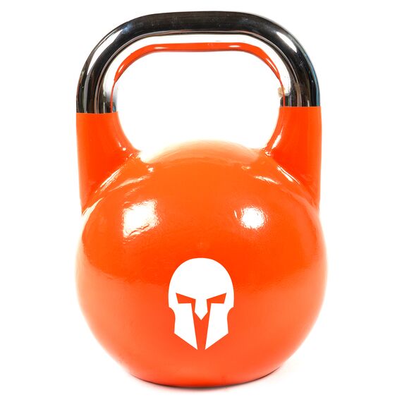 Cast iron competition kettlebell with painted logo | 28 KG, Colour: Orange, Additional Weight: 28 kg, 3 image