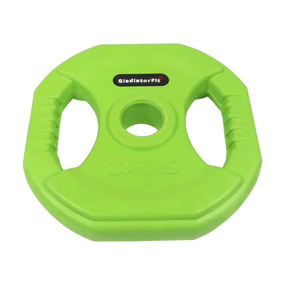 Pump rubber weight discs with Ø 31mm handles (set of 2) | 2.5 KG, Colour: Green, Additional Weight: 2.5 kg, 4 image