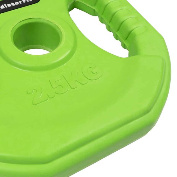 Pump rubber weight discs with Ø 31mm handles (set of 2) | 2.5 KG, Colour: Green, Additional Weight: 2.5 kg, 5 image