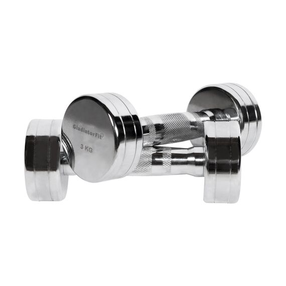 Round chrome dumbbells (set of 2) | 2 x 3 KG