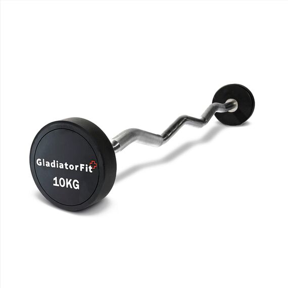 Long Curl Rubber Dumbbell | 10 KG