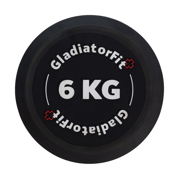 Haltère rond en caoutchouc | 6 KG, 2 image