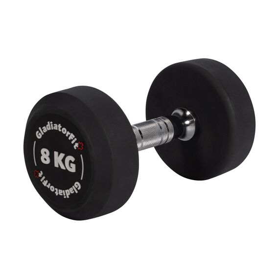 Round rubber dumbbell | 8 KG
