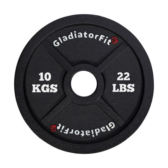 Black cast-iron Olympic disc Ø 51mm GladiatorFit | 10 KG