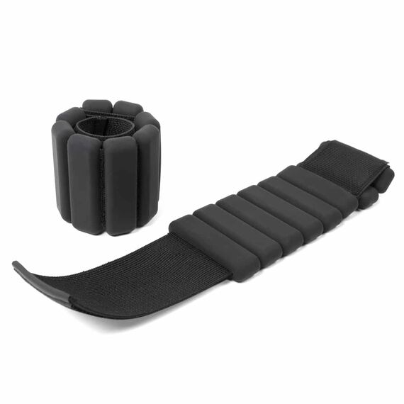Silikon-Beschwerungsbänder Knöchel / Handgelenke 2 x 0,5 kg | Schwarz, 4 image