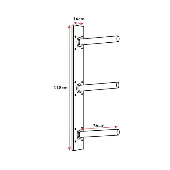 Wall-mounted steel storage rack for Ø 51mm discs GladiatorFit, 8 image