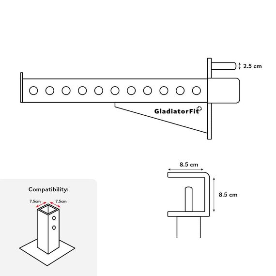 70cm "Safety Arms" Sicherheitshalterungen für Racks (Satz von 2) | 2.5 CM, 9 image