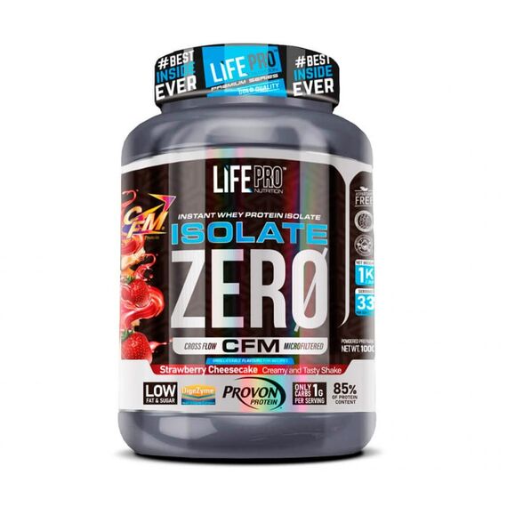 Whey isolate zero 1kg Life Pro | Fraise Cheesecake, 2 image