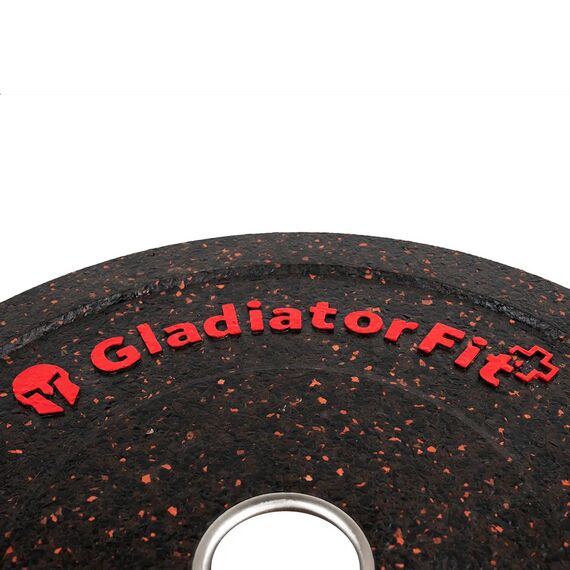Disque olympique "Hi-Temp" Caoutchouc Ø 51mm GladiatorFit | 25 KG, Couleur: Rouge, Poids kg: 25 , 6 image