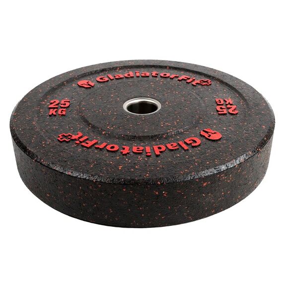 Disque olympique "Hi-Temp" Caoutchouc Ø 51mm GladiatorFit | 25 KG, Couleur: Rouge, Poids kg: 25 , 7 image