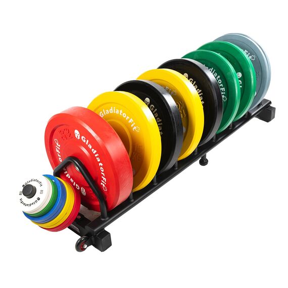 Steel storage rack on wheels for Ø 50mm weight discs, 5 image
